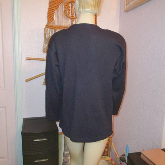 Vtg Liz Claiborne Knit Cardigan Sweater Size M Wool Blend Double Breasted Button - Picture 7 of 9